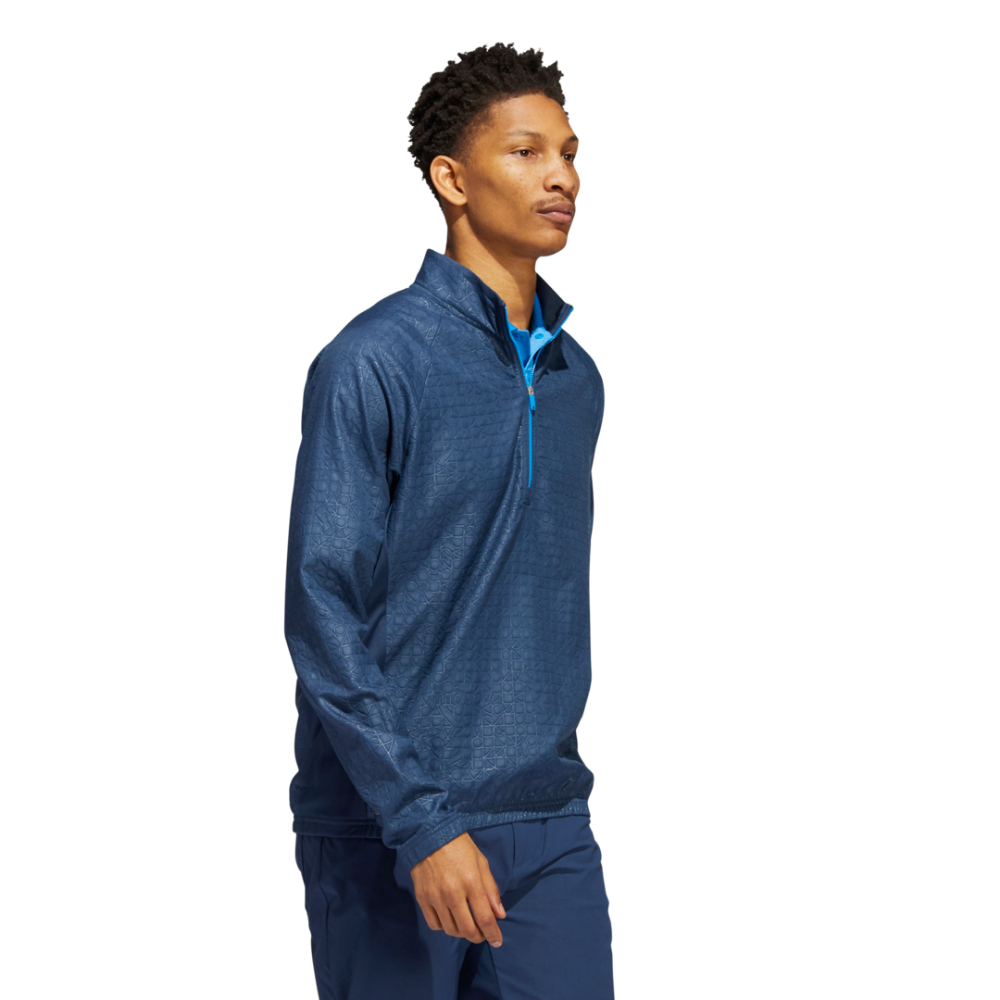 adidas Mens Deboss Primegreen Quarter Zip Golf Pullover - SALE